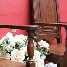 Load image into Gallery viewer, Pair of Antique French Armchairs with Ornate Tall Backs Central Panels and Shaped Arms. B12702
