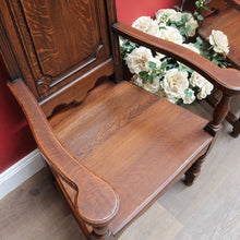 Load image into Gallery viewer, Pair of Antique French Armchairs with Ornate Tall Backs Central Panels and Shaped Arms. B12702
