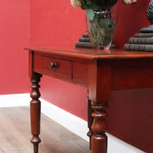 Load image into Gallery viewer, Antique Australian Cedar Single Drawer Hall Table, Sofa Table or Small Desk. B13123
