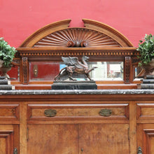 Load image into Gallery viewer, Antique Australian Walnut Marble Top Sideboard with Mirrored Carved Back. B13093
