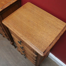 Load image into Gallery viewer, French Oak Vintage Five Drawer Lingerie Chest or Tallboy with Scroll Carving and Gilt Fretwork Handles. B12809
