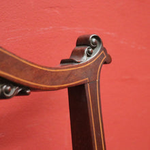 Load image into Gallery viewer, x SOLD Antique English Armchair, Hall or Bedroom Chair. Walnut, Inlay and Velvet fabric. B12452
