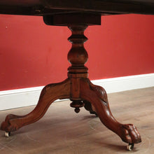 Load image into Gallery viewer, Antique Australian Cedar Dining Table with Pedestal Base and Lion Paw Feet. B12472
