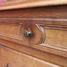 Load image into Gallery viewer, French Oak Corner Cabinet Encoignure with Bombe Cornice Glass Panel Doors Drawer and Lower Storage. B12734
