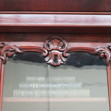 Load image into Gallery viewer, Antique English Mahogany Two Door Bookcase Cabinet with Original Glass. B13069
