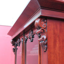 Load image into Gallery viewer, Antique English Mahogany Two Door Bookcase Cabinet with Original Glass. B13069
