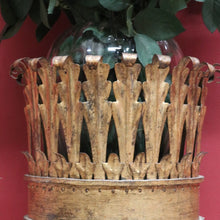 Load image into Gallery viewer, Antique French Jardinière Holder with Hand Hammered Gilt Metal Bowl Leaf Motif Rim and Tripod Legs. B12755
