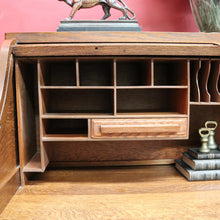 Load image into Gallery viewer, Antique American Oak Cutler Roll Top Twin Pedestal Desk, Office Desk. B13129
