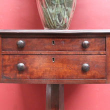 Load image into Gallery viewer, x SOLD English Mahogany Side Table with Two Drawers, Drop Side Pembroke Table. B12826
