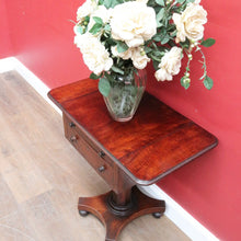 Load image into Gallery viewer, x SOLD English Mahogany Side Table with Two Drawers, Drop Side Pembroke Table. B12826

