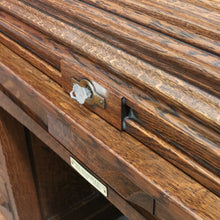 Load image into Gallery viewer, Antique American Oak Cutler Roll Top Twin Pedestal Desk, Office Desk. B13129

