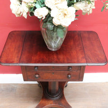 Load image into Gallery viewer, x SOLD English Mahogany Side Table with Two Drawers, Drop Side Pembroke Table. B12826
