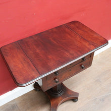 Load image into Gallery viewer, x SOLD English Mahogany Side Table with Two Drawers, Drop Side Pembroke Table. B12826
