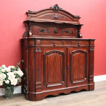 Load image into Gallery viewer, Antique French Mahogany Sideboard, Hall Cabinet – Carved Detail, Lion Heads. B12474
