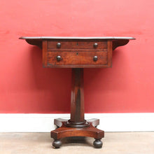 Load image into Gallery viewer, x SOLD English Mahogany Side Table with Two Drawers, Drop Side Pembroke Table. B12826
