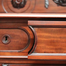 Load image into Gallery viewer, Antique French Mahogany Sideboard, Hall Cabinet – Carved Detail, Lion Heads. B12474
