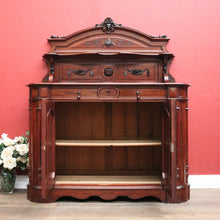 Load image into Gallery viewer, Antique French Mahogany Sideboard, Hall Cabinet – Carved Detail, Lion Heads. B12474
