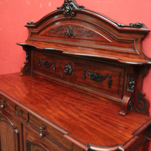Load image into Gallery viewer, Antique French Mahogany Sideboard, Hall Cabinet – Carved Detail, Lion Heads. B12474
