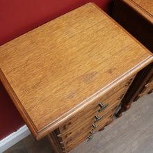 Load image into Gallery viewer, Pair of Vintage French Oak Five Drawer Chest or Lingerie Chest with Carved Detail Shaped Apron and Gilt Metal Handles. B12808

