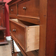 Load image into Gallery viewer, Antique French Walnut Chest of 6 Drawers, 2-tier Shelves, Bobbin Legs. B12303
