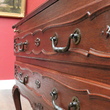 Load image into Gallery viewer, Antique French Oak Writing Bureau or Desk with Drop Front Brass Handles Key and Cabriole Legs. B12706
