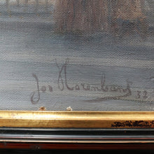 Load image into Gallery viewer, x SOLD Jozef Horenbant Cathedral Interior Painting in Black and Gilt Frame. B12716
