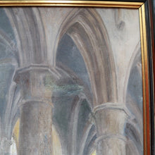 Load image into Gallery viewer, x SOLD Jozef Horenbant Cathedral Interior Painting in Black and Gilt Frame. B12716

