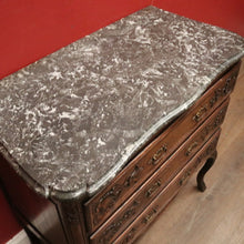 Load image into Gallery viewer, Antique French Oak Chest of Drawers with Shaped Marble Top - Hall or Entry Cupboard. B12260
