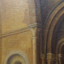 Load image into Gallery viewer, Jean-Paul Cleren Framed Oil on Canvas Vaulted Church Interior Signed. B12715
