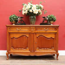 Load image into Gallery viewer, x SOLD French Cherrywood Sideboard with Brass Handles, Cutlery Drawers and Key. B12811
