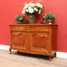 Load image into Gallery viewer, x SOLD French Cherrywood Sideboard with Brass Handles, Cutlery Drawers and Key. B12811
