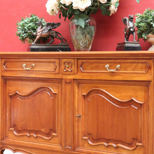 Load image into Gallery viewer, x SOLD French Cherrywood Sideboard with Brass Handles, Cutlery Drawers and Key. B12811
