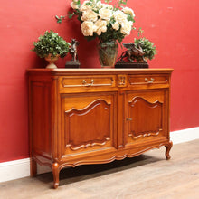 Load image into Gallery viewer, x SOLD French Cherrywood Sideboard with Brass Handles, Cutlery Drawers and Key. B12811
