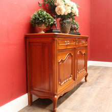 Load image into Gallery viewer, x SOLD French Cherrywood Sideboard with Brass Handles, Cutlery Drawers and Key. B12811

