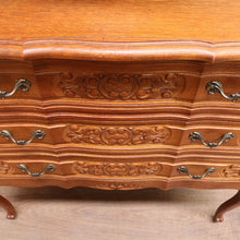 Load image into Gallery viewer, French Oak Chest of Drawers with Shaped Front, Brass Handles Circa 1950s. B12773
