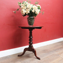 Load image into Gallery viewer, x SOLD Antique Circa 1850 English Mahogany Tilt Top Wine Table with Tri Leg Base. B12828
