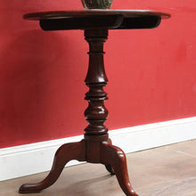 Load image into Gallery viewer, x SOLD Antique Circa 1850 English Mahogany Tilt Top Wine Table with Tri Leg Base. B12828
