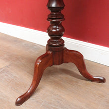 Load image into Gallery viewer, x SOLD Antique Circa 1850 English Mahogany Tilt Top Wine Table with Tri Leg Base. B12828
