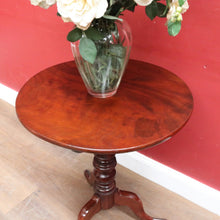Load image into Gallery viewer, x SOLD Antique Circa 1850 English Mahogany Tilt Top Wine Table with Tri Leg Base. B12828

