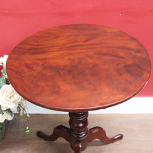 Load image into Gallery viewer, x SOLD Antique Circa 1850 English Mahogany Tilt Top Wine Table with Tri Leg Base. B12828
