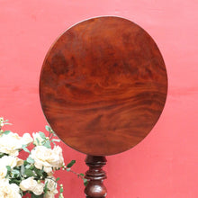 Load image into Gallery viewer, x SOLD Antique Circa 1850 English Mahogany Tilt Top Wine Table with Tri Leg Base. B12828
