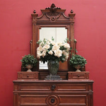Load image into Gallery viewer, Antique French Walnut Dressing Table – Marble top - Mirror, 6 Drawers, Carved Detail. B12475

