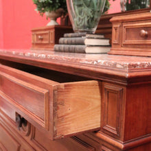 Load image into Gallery viewer, Antique French Walnut Dressing Table – Marble top - Mirror, 6 Drawers, Carved Detail. B12475
