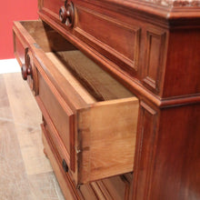 Load image into Gallery viewer, Antique French Walnut Dressing Table – Marble top - Mirror, 6 Drawers, Carved Detail. B12475
