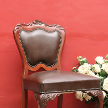 Load image into Gallery viewer, Vintage Australian Cedar Carved Office or Occasional Chair with Leather Upholstery. B13142
