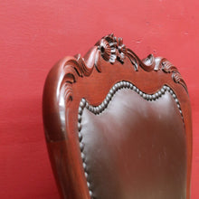 Load image into Gallery viewer, Vintage Australian Cedar Carved Office or Occasional Chair with Leather Upholstery. B13142
