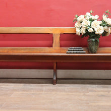 Load image into Gallery viewer, Antique Australian Cedar Church Pew with Carved Gothic Quatrefoil Ends. B13145
