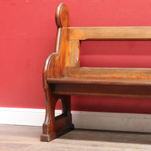 Load image into Gallery viewer, Antique Australian Cedar Church Pew with Carved Gothic Quatrefoil Ends. B13145
