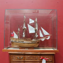 Load image into Gallery viewer, x SOLD Captain Cook HMAS Endeavour Model Ship with Cedar and Glass Display Case. B12906
