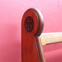 Load image into Gallery viewer, Antique Australian Cedar Church Pew with Carved Gothic Quatrefoil Ends. B13145
